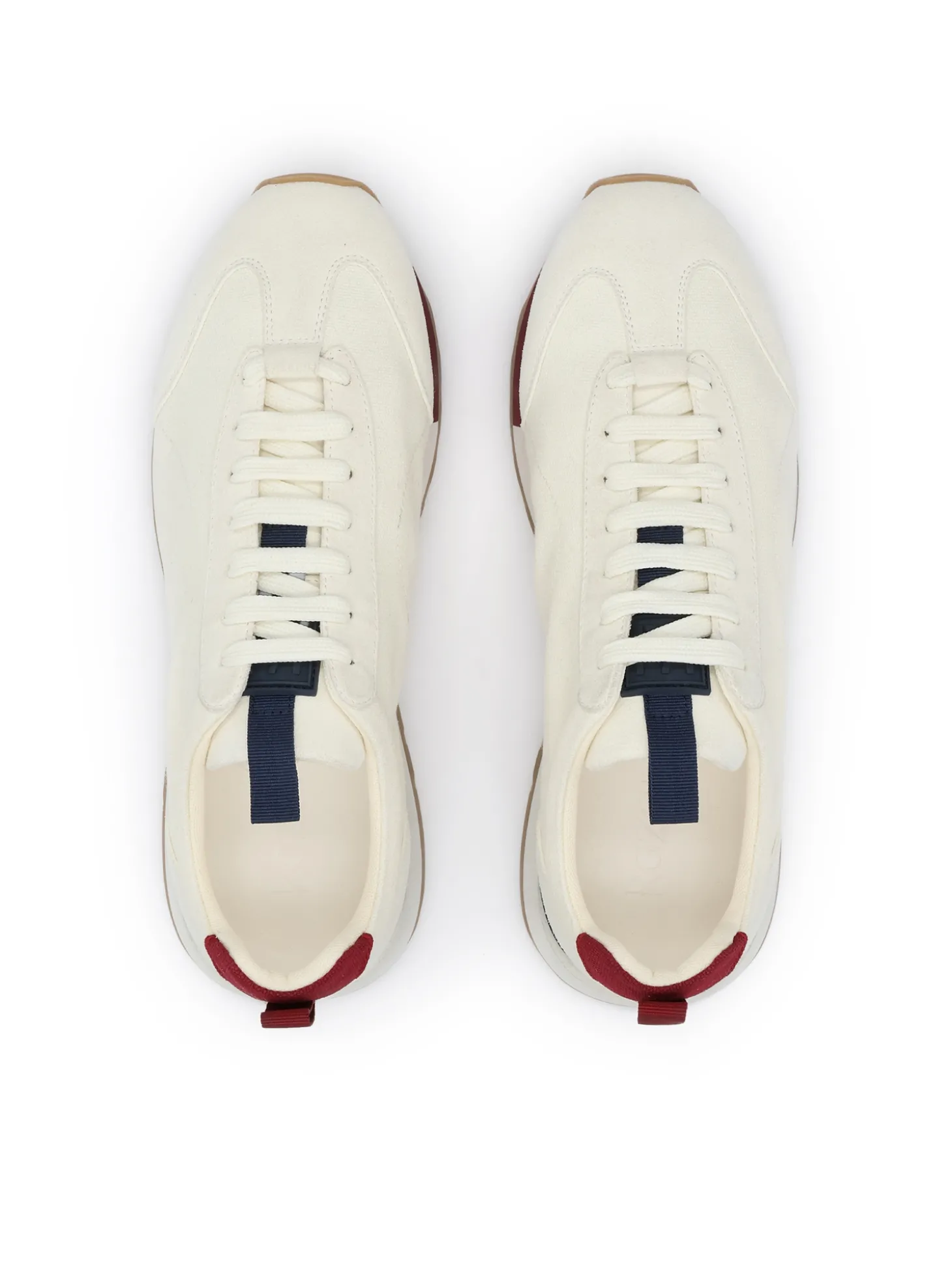 Męskie sneakersy biało-bordowe