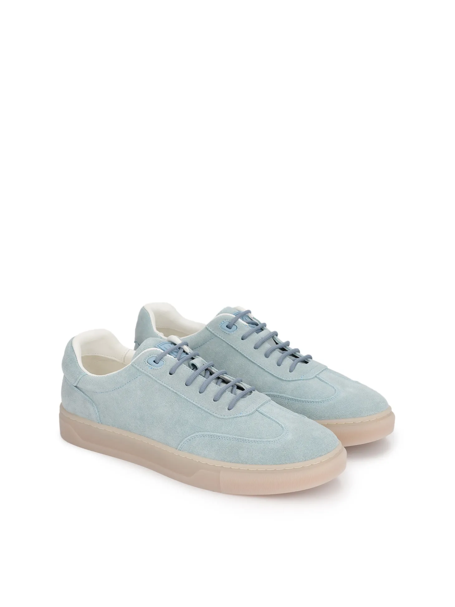 Męskie sneakersy z zamszu w błękitnym odcieniu