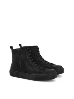Nubukowe sneakersy z wysoką cholewką