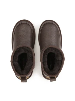 Ocieplane wełną śniegowce ze skóry