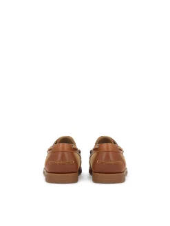 Półbuty typu boat shoes z zamszu i skóry