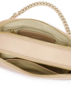 Skórzana torebka crossbody z łańcuszkiem i paskami