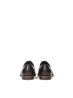 Skórzane brązowe loafersy męskie