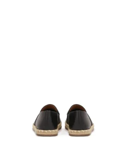 Skórzane czarne espadryle