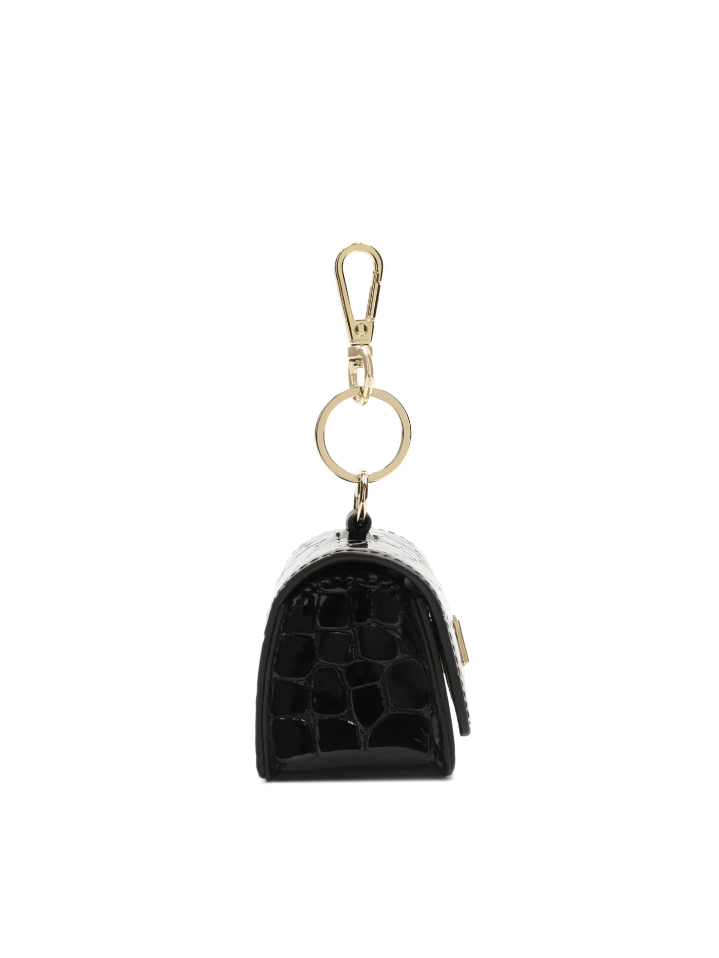 Skórzane czarne etui na klucze z monogramem KAZAR