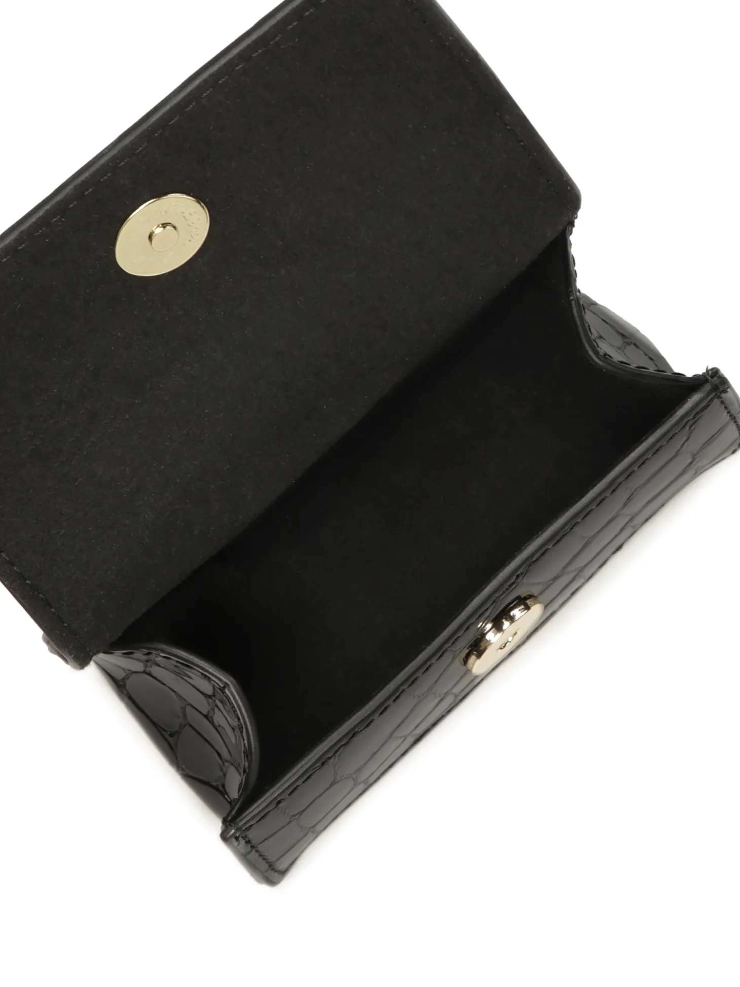 Skórzane czarne etui na klucze z monogramem KAZAR