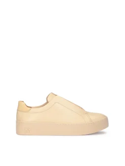 Skórzane sneakersy na prostej podeszwie