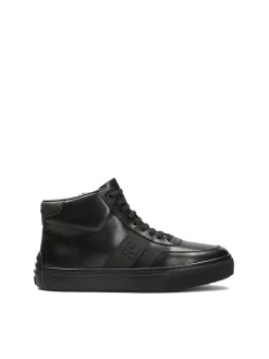 Sneakersy skórzane z wysoką cholewką i monogramem