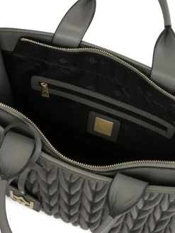 Szara torebka do ręki Tote Bag z pikowanym przodem