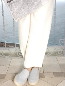 Szare loafersy na podeszwie typu sneakers z zamszu