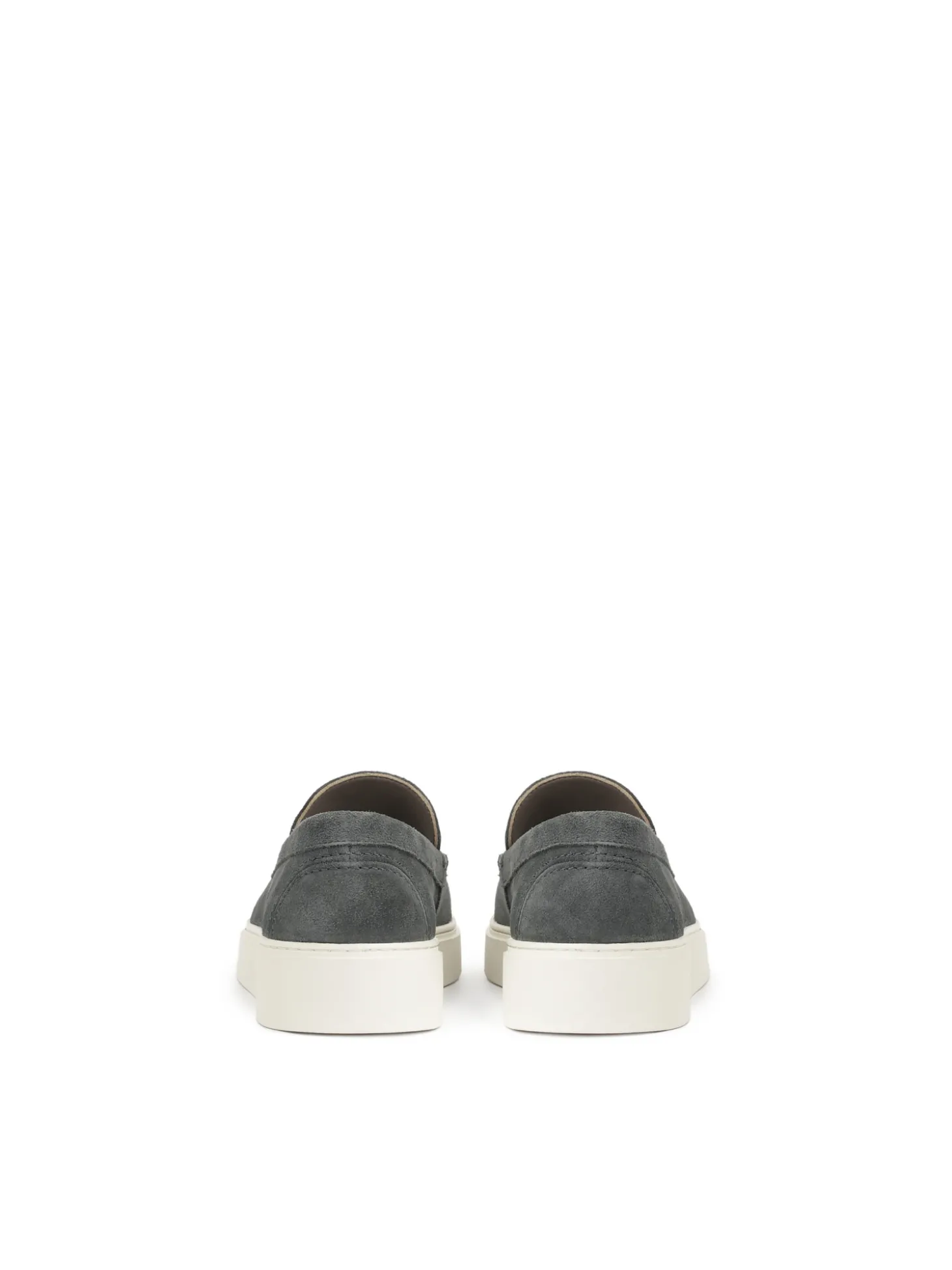 Szare zamszowe loafersy na podeszwie typu sneakers