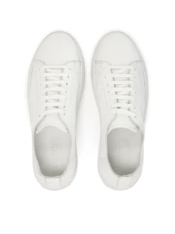 Sznurowane białe sneakersy męskie