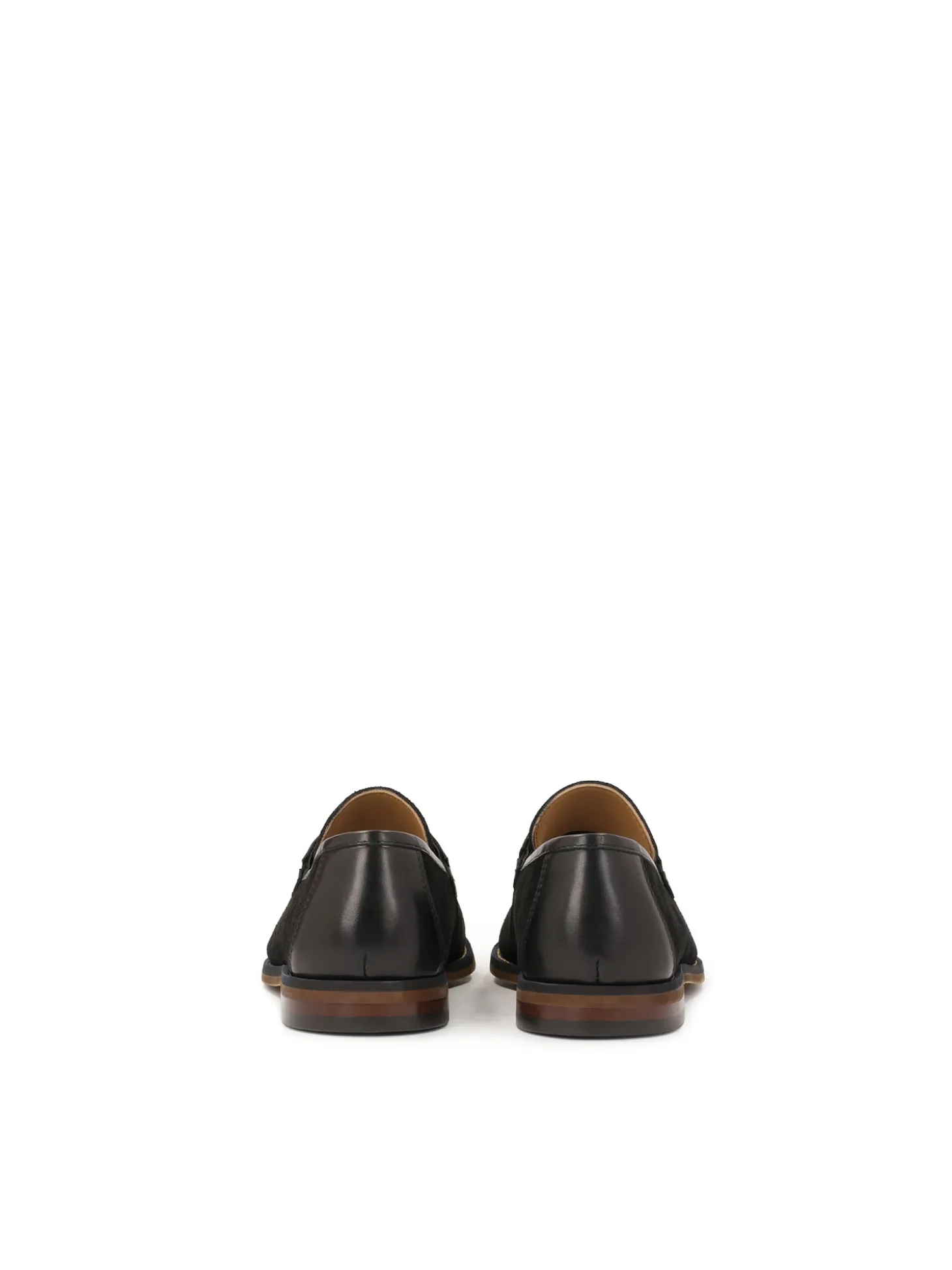 Wsuwane czarne loafersy z chwostem