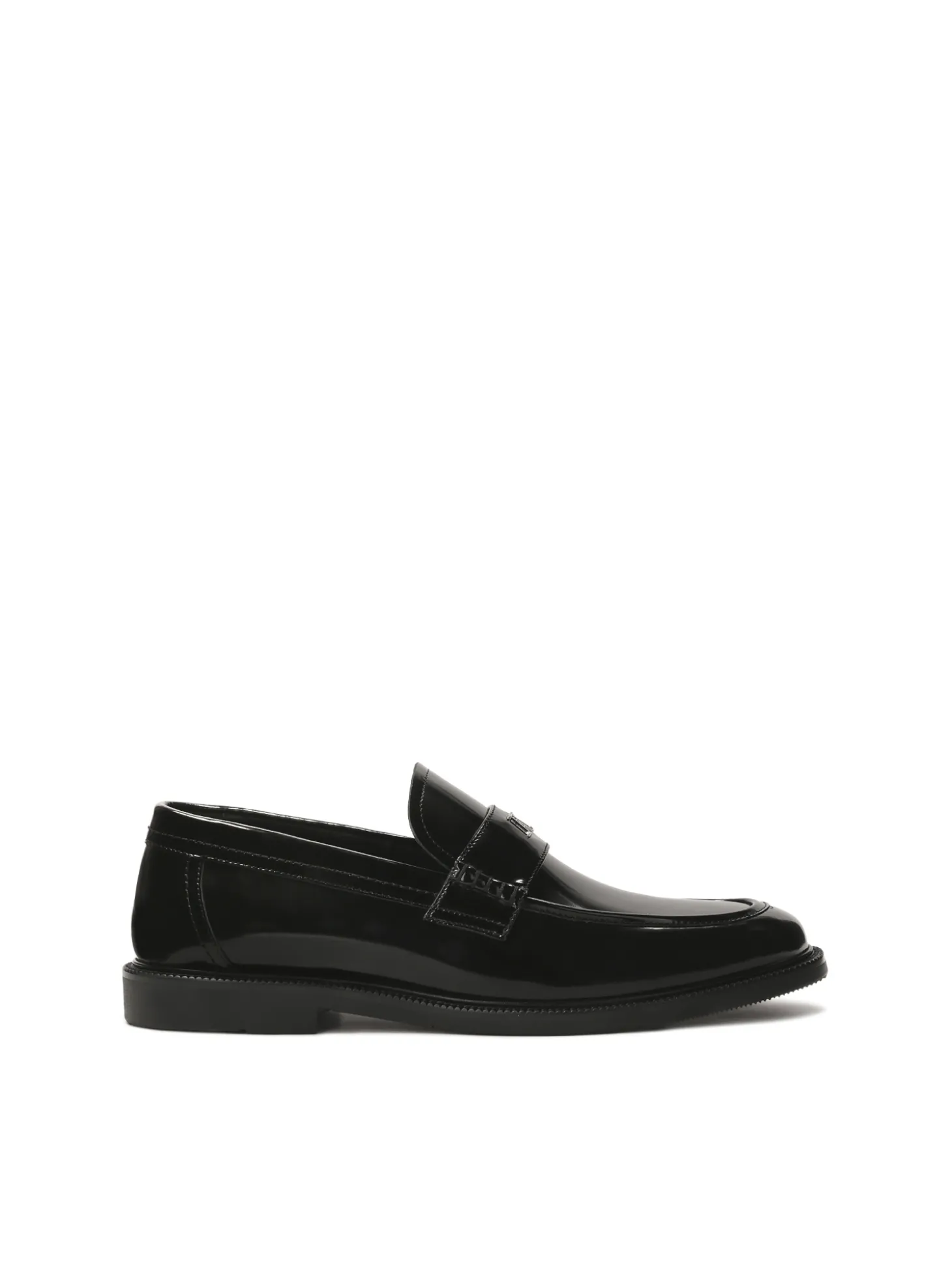 Wsuwane czarne loafersy z monogramem