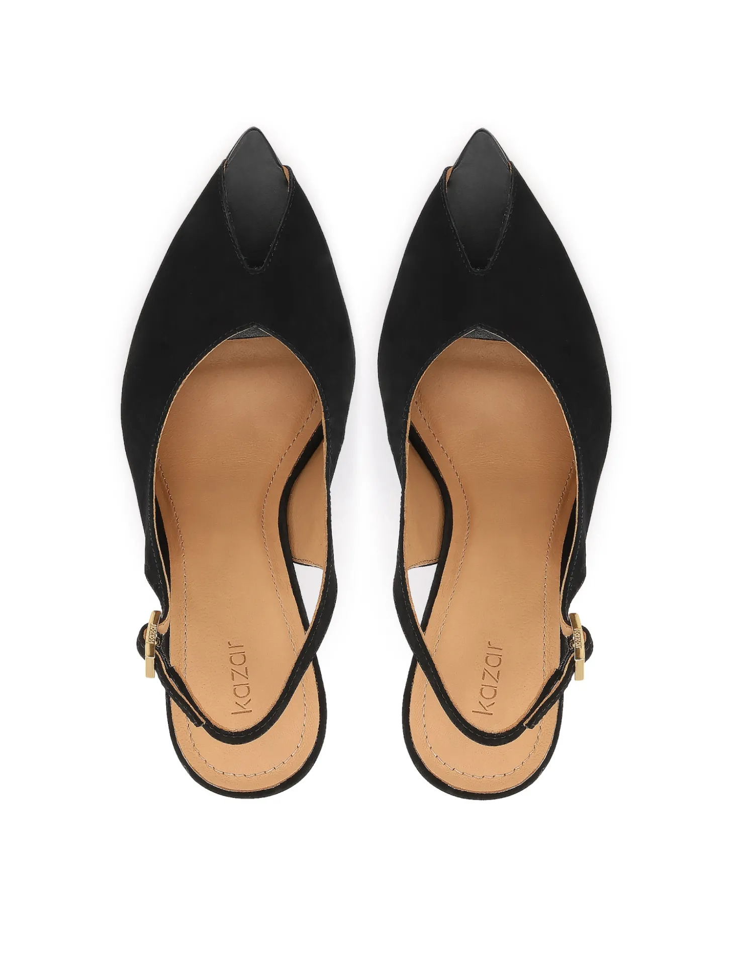Zamszowe czółenka peep toe