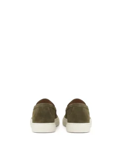 Zamszowe loafersy w kolorze khaki z podeszwa typu sneakers