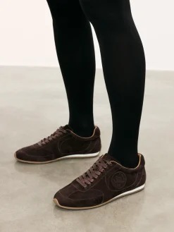 Zamszowe sneakersy z brązowego zamszu