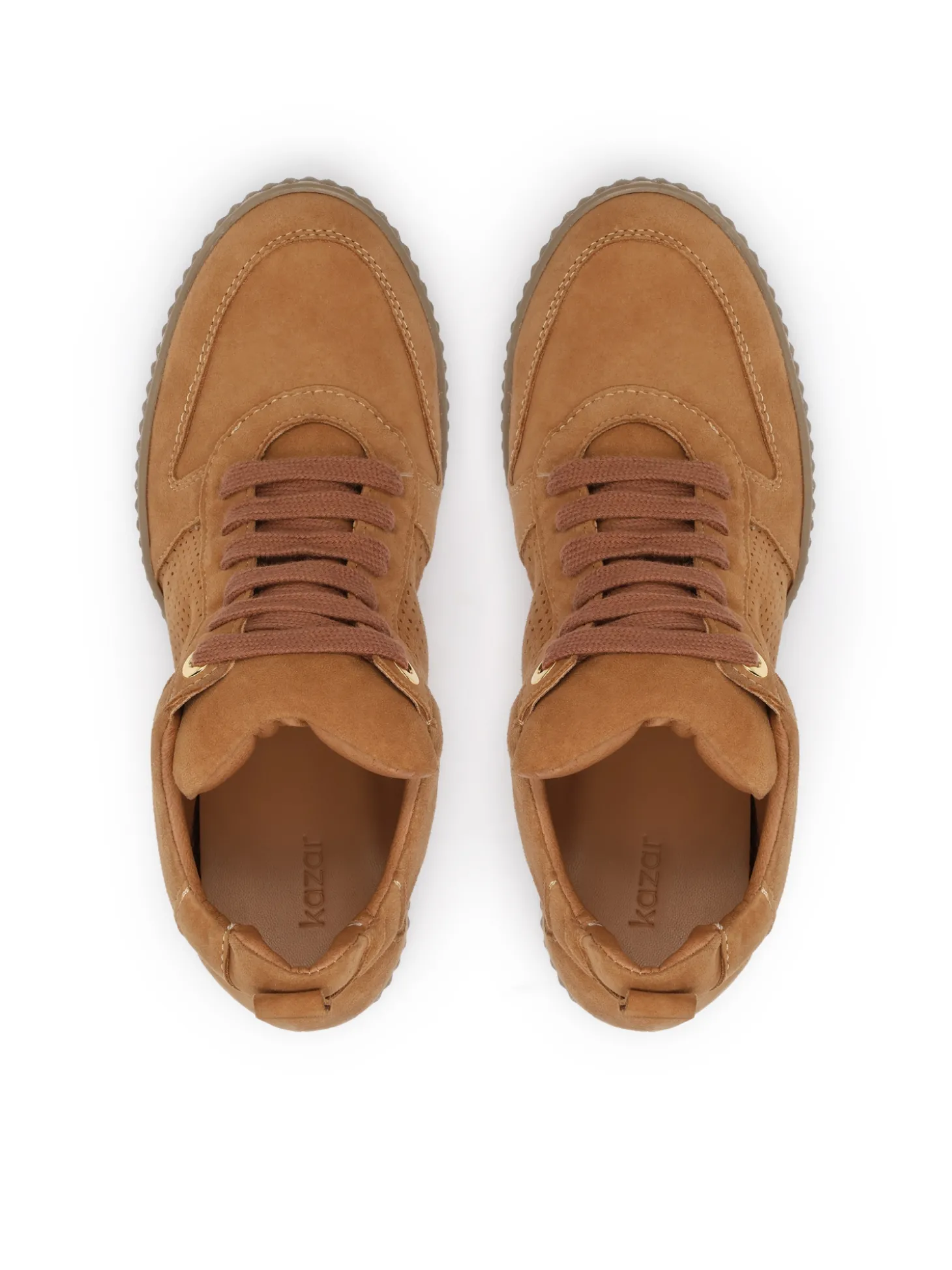 Zamszowe sneakersy z ukrytym koturnem